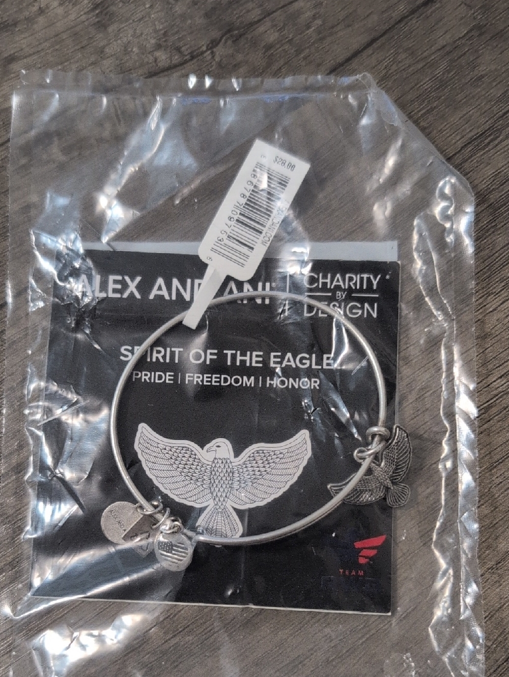 Alex and Ani Silver Eagle Charm Expandable Bangle